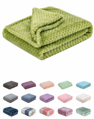 Picture of Fuzzy Blanket or Fluffy Blanket for Baby, Soft Warm Cozy Coral Fleece Toddler, Infant or Newborn Receiving Blanket for Crib, Stroller, Travel, Decorative (28Wx40L, XS-Avocado)