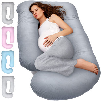 Picture of Pillani Pregnancy Pillows for Sleeping - U Shaped Full Body Pillow Support, Cooling Maternity Pillow for Pregnant Women, Support for Belly, Back, Legs. Pregnancy Gifts & Pregnancy Must Haves for Adult