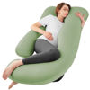 Picture of Sasttie Pregnancy Pillows for Sleeping, U Shaped Cooling Full Body Pillow Pregnancy Must Haves, Maternity Pillow for Pregnant Women, Pillow with Removable Cover for Side Sleeper, Green