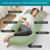Picture of Sasttie Pregnancy Pillows for Sleeping, U Shaped Cooling Full Body Pillow Pregnancy Must Haves, Maternity Pillow for Pregnant Women, Pillow with Removable Cover for Side Sleeper, Green