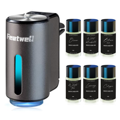 Picture of Featwell Car Air Freshener, Three Adjustable Modes Intelligent Car Aroma Diffuser, Rechargeable Car Aroma Diffuser, Grey