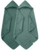 Picture of SWEET DOLPHIN Muslin Hooded Baby Bath Towels - 2 Pack 100% Cotton Towel for Babies, Infants, Toddlers - 32x32Inch - Highly Absorbent and Newborn Essential, Deep Emerald
