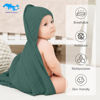 Picture of SWEET DOLPHIN Muslin Hooded Baby Bath Towels - 2 Pack 100% Cotton Towel for Babies, Infants, Toddlers - 32x32Inch - Highly Absorbent and Newborn Essential, Deep Emerald