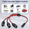 Picture of Car cigarette Lighter Splitter, ROÉKO1 to 3 DC 12V 24V Plug Adapter, 3 Socket with Indicator Light, 15.7 Inches Cigarette Lighter Extension Cord UL Wire with 20A Fuses Compatible cars