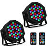 Picture of 36LEDs RGB Stage Lights 2Pack - 36W Par Lights Sound Activated Remote & DMX Control by Corded Electric Uplights for Events Church Wedding Club Band Music Dance Show DJ Party Lighting