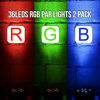 Picture of 36LEDs RGB Stage Lights 2Pack - 36W Par Lights Sound Activated Remote & DMX Control by Corded Electric Uplights for Events Church Wedding Club Band Music Dance Show DJ Party Lighting