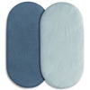 Picture of Muslin Bassinet Fitted Sheets, 2 Pack for Baby Boy and Girl, Soft Breathable Stretchy Baby Pad/Mattress Sheet Set, Universal Fit for Hourglass Oval and Rectangle Bassinet Mattress (Bright Colors)