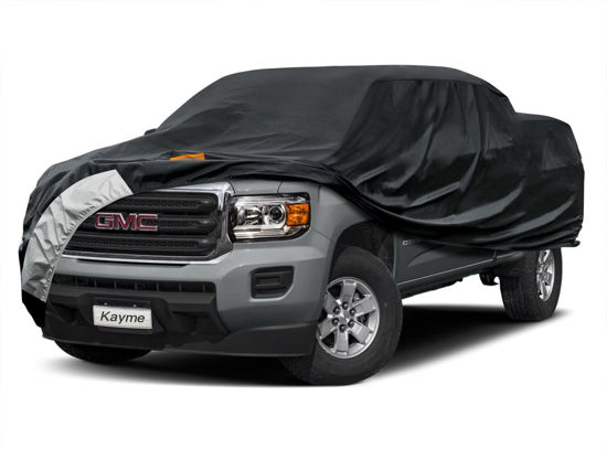 Picture of Kayme 7 Layers Truck Cover Fit GMC Canyon (2015-2024) Crew Cab/Extended Cab, Waterproof All Weather, Heavy Duty Outdoor Pickup Truck Cover Sun UV Rain Protection.