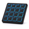 Picture of M-WAVE Wireless MIDI Controller Pads, 4.1 * 4.1 Inch, 0.28 LBS, Bluetooth Portable USB MIDI Controller with 16 MPC Drum Pads, Note Repeat, Full Level Buttons, Rechargeable battery (Black Pocket)