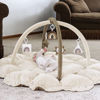 Picture of 5-in-1 Thick & Plush Baby Play Gym, Baby Play Mats for Floor, Tummy Time Mat with 6 Toys, Cat Bed, Dog Bed, Convertible Stage-Based Developmental from Baby to Toddler, Ball Pit, Pet Cushion, Brown