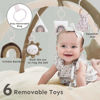 Picture of 5-in-1 Thick & Plush Baby Play Gym, Baby Play Mats for Floor, Tummy Time Mat with 6 Toys, Cat Bed, Dog Bed, Convertible Stage-Based Developmental from Baby to Toddler, Ball Pit, Pet Cushion, Brown