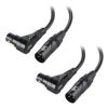 Picture of Cable Matters 2-Pack Long Right Angle XLR Cable, XLR Microphone Cable 15 Feet, Oxygen-Free Copper (OFC) XLR Right Angle Cable, Mic Cord, XLR Speaker Cables, Black