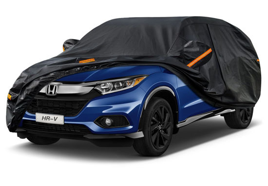 Picture of Kayme 7 Layers SUV Car Cover Custom Fit for Honda HR-V HRV (1995-2024) Waterproof All Weather for Automobiles, Outdoor Full Cover Rain Sun UV Protection.Black