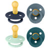 Picture of BIBS Pacifiers - Colour 4 Pack | Round Nipple Baby Pacifier | BPA Free Natural Rubber Latex Soother | Made in Denmark | Size 6-18 Months | Boy Colors