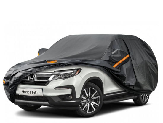 Picture of Kayme 7 Layers SUV Car Cover Custom Fit for Honda Pilot (2008-2025) Waterproof All Weather for Automobiles, Outdoor Full Cover Rain Sun UV Protection.Black