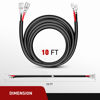 Picture of Nilight 2PCS 16 AWG 10 Feet Wiring Harness Extension Kit for LED Work Light Bar Led Pods Off Road Lights Driving Fog Light Boat Lighting, 2 Years Warranty,black