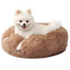 Picture of nononfish Small Puppy Beds for Small Dogs Washable - 19 Inches Round Faux Fur Pet Bed for Puppy and Cat Donut Fluffy Plush Orthopedic Doggy Beds Relief Improved Sleeping,Camel