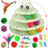 Picture of UPSKY 20 PCS Cat Toys, Cat Roller Toy 3-Level Turntable Cat Toys Balls for Indoor Cats, Kitten Toys Set with Cat Teaser Toys, Mice Toys, Spring Toys, and Various Ball Toys.