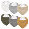 Picture of Susurration Muslin Baby Drool Bibs 6Pack Soft Triangular Adjustable Baby Bandana Bibs for Unisex Girls & Boys (Basic)