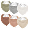Picture of Susurration Muslin Baby Drool Bibs 6Pack Soft Triangular Adjustable Baby Bandana Bibs for Unisex Girls & Boys (Colorful)