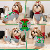 Picture of ABRRLO Dog Christmas Sweater Cute Grey Elf Clown Xmas Dog Cat Outfit New Year Holiday Costumes Puppy Cat Sweater with Leash Hole for Small Medium Large Dogs Girl Boy Turtleneck Winter Warm Pet Clothes