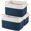 Picture of OIAHOMY Storage Basket, Woven Baskets for Storage, Cotton Rope Basket for toys,Towel Baskets for Bathroom - Pack of 3, Blue & White
