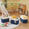 Picture of OIAHOMY Storage Basket, Woven Baskets for Storage, Cotton Rope Basket for toys,Towel Baskets for Bathroom - Pack of 3, Blue & White