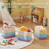 Picture of OIAHOMY Storage Basket, Woven Baskets for Storage, Cotton Rope Basket for toys,Towel Baskets for Bathroom - Pack of 3, Rainbow Pastel