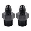 Picture of EVIL ENERGY 3AN Male Flare to 1/4" NPT Pipe Fitting Adapter Aluminum Straight Black 2PCS