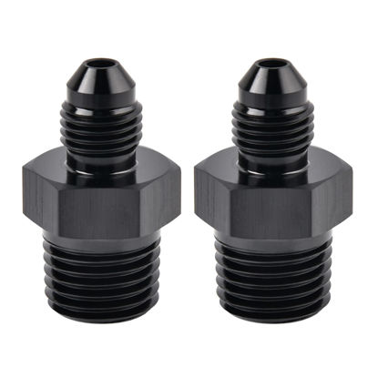 Picture of EVIL ENERGY 3AN Male Flare to 1/4" NPT Pipe Fitting Adapter Aluminum Straight Black 2PCS