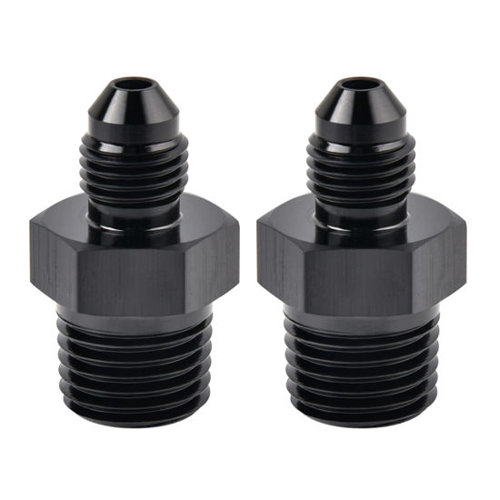 Picture of EVIL ENERGY 3AN Male Flare to 1/4" NPT Pipe Fitting Adapter Aluminum Straight Black 2PCS