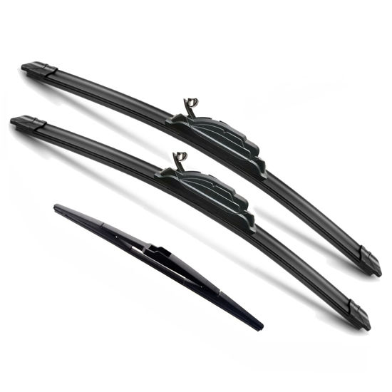 Picture of JustCar 3 wipers Replacement for 2007-2012 Hyundai Santa Fe 2013-2016 Mazda CX-5 CX5, Windshield Wiper Blades Original Equipment Replacement - 24"/18"/14A" (Set of 3) U/J HOOK