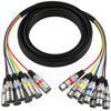Picture of EBXYA 10ft 8 Channel XLR Snake Cables - 8 Colored XLR Male to Female Snake Cable for Live, Recording, Studios