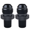 Picture of EVIL ENERGY 8AN Male Flare to 1/4" NPT Pipe Fitting Adapter Aluminum Straight Black 2PCS