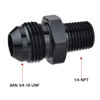 Picture of EVIL ENERGY 8AN Male Flare to 1/4" NPT Pipe Fitting Adapter Aluminum Straight Black 2PCS