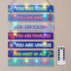 Picture of FIOBEE Girls Room Décor for Teen Girls Boys with LED Light Nursery Wall Décor for Bedroom Motivational Inspirational Wall Art Girl Room Decoration for Kids Living Room, 8 Kinds of Lights, Blue Game