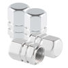 Picture of Alpmosn Aluminum Tire Stem Valve Caps Wheel Valve Covers Car Dustproof Tire Cap Cover Accessories, Universal for SUV, Car, Bike and Motorcycle，Hexagon Shape (4PCS Silvery)