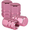 Picture of Alpmosn Aluminum Tire Stem Valve Caps Wheel Valve Covers Car Dustproof Tire Cap Cover Accessories, Universal for SUV, Car, Bike and Motorcycle，Hexagon Shape (Pink)