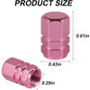 Picture of Alpmosn Aluminum Tire Stem Valve Caps Wheel Valve Covers Car Dustproof Tire Cap Cover Accessories, Universal for SUV, Car, Bike and Motorcycle，Hexagon Shape (Pink)