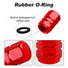 Picture of Alpmosn Aluminum Tire Stem Valve Caps Wheel Valve Covers Car Dustproof Tire Cap Cover Accessories, Universal for SUV, Car, Bike and Motorcycle, Hexagon Shape (4PCS Red)