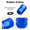 Picture of Alpmosn Aluminum Tire Stem Valve Caps Wheel Valve Covers Car Dustproof Tire Cap Cover Accessories, Universal for SUV, Car, Bike and Motorcycle, Hexagon Shape (4PCS Blue)