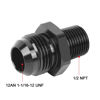 Picture of EVIL ENERGY 12AN Male Flare to 1/2" NPT Fitting Adapter Straight Aluminum Black
