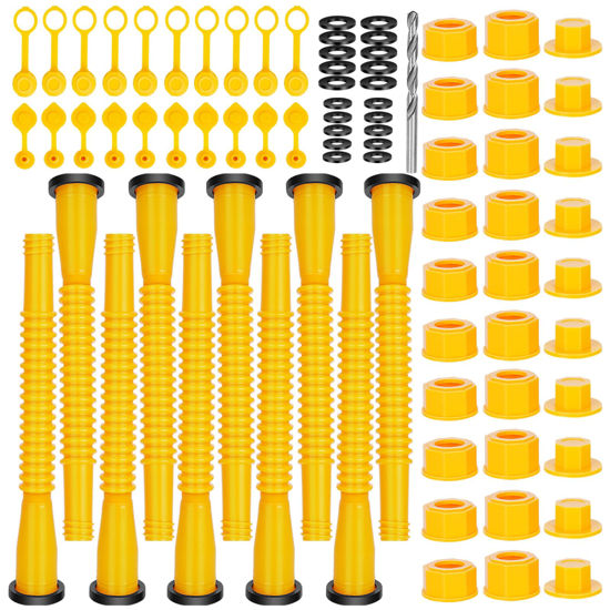 Picture of Godboy (10 Kit-Yellow) Gas Can Spout Replacement, Gas Can Nozzle, Flexible Pour Nozzle Suitable for Most 1/2/5/10 Gal Oil Cans, Fuel Can Spout Replacement