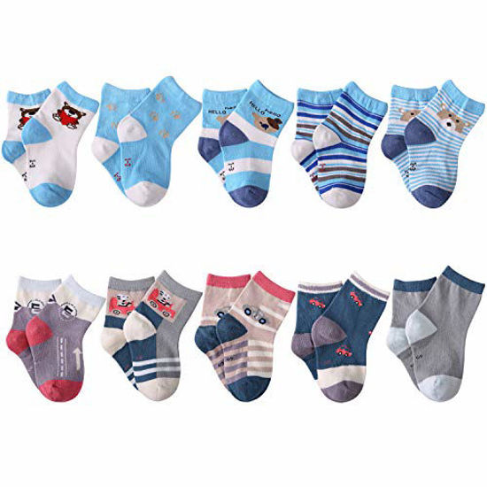 Picture of 10 Pack Kids Boys Fashion Cotton and Soft Cute Breathable Socks(5-7 Years)