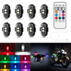 Picture of Amiline Wireless LED Lights for Car 8PCS with Remote Control, Wireless LED Strobe Lights 8 Colors USB Charge IP65 Waterproof Anti-Collision for Car Motorcycle Drone RC Aircraft Bike, Black