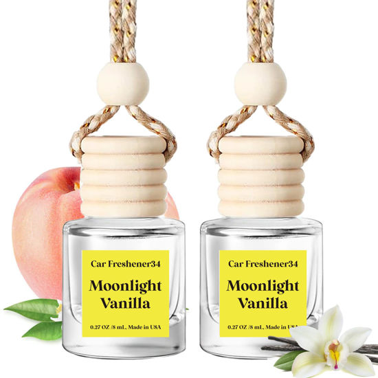 Picture of Car Air Freshener Diffuser, Hanging Car Diffuser and Essential Oil Diffuser for Car Vent, Car Air Freshener Cute, Car Essentials for Women Men, 2 Pack Car Diffusers Perfume Set, Made in USA