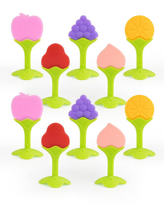Picture of Teething Toys for Babies, 10 Pack Silicone Baby Teethers, Frozen Baby Teething Toys, Fruit Shape, BPA-Free, Natural Organic Soft & Textured