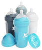 Picture of Herobility Double Anti-Colic Baby Bottles - 8.5 fl oz/240ml - 4-Pack - Multicolor - White, Gray, Iron Blue, Blue