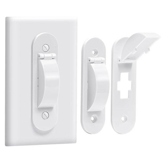Picture of Wall Switch Guard, Child Proof Light Switch Cover Guard | Toggle Style | Light Switch Protection | Keep Toggle Switch in On or Off Position | 2 Pack, White