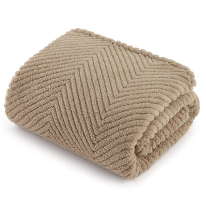 Picture of Bedsure Dog Blanket for Small Dogs Washable - Soft Fluffy Puppy Blanket with Premium 300GSM Coral Fleece, Cozy Calming Cat Blankets for Indoor Cats, Fuzzy Pet Blanket for Kitten Doggy, Brown, 25x35IN